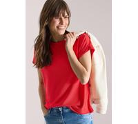 Cecil Damen T-Shirt mit Boatneck im Strick-Look in Rot, Gr: L