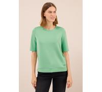 Sweatshirt CECIL, Damen, Gr. L (42), fennel grün, Sweatware, Obermaterial: 47% Modal, 45% Polyester, 8% Elasthan, unifarben, casual, regular fit normal, Rundhals, Kurzarm, Sweatshirts, mit seitlichen