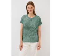 CECIL Damen 3227496 Ausbrenner Wording Shirt, Ink Green, Large