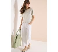 Damen Dropped Shoulder Shirt in Leinen-Optik