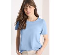 Cecil Damen Basic T-Shirt mit Rundhals im 2er-Pack in Multicolour|Blau, Gr: L