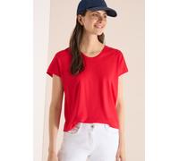 Cecil Damen T-Shirt mit V-Neck und Spitzendetail in Rot, Gr: M