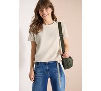 Damen T-Shirt mit Rundhals und Raffung