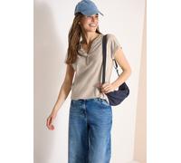 T-Shirt CECIL, Damen, Gr. M (40), pearl beige, Jersey, Obermaterial: 50% Baumwolle, 50% Modal, unifarben, regular fit normal, Rundhals, Shirts T-Shirt, mit elastischem Bund, Topseller (86377434-M)
