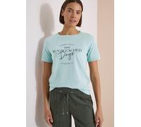T-Shirt mit Boat Neck und Wording Artwork
