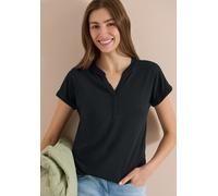 T-Shirt CECIL, Damen, Gr. S (38), palm breeze grün, Web, 50% Baumwolle, 50% Modal, unifarben, comfort fit normal, V-Ausschnitt, abgesteppt, Shirts T-Shirt, Jersey (36442410-S) palm breeze grün