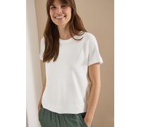 Cecil T-Shirt mit Rundhals und Struktur Vanilla White S