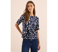 Cecil - Cupro Touch Print-Shirt blau - Gr. - XL