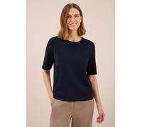 CECIL Damen 3226773 Softes Cupro Touch T-Shirt, urban Dark Blue, X-Large
