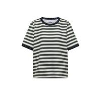 T-Shirt CECIL, Damen, Gr. XL (44), grün (dried olive grün), Jersey, Obermaterial: 49% Polyester, 44% Viskose, 7% Elasthan, bedruckt, gestreift, hüftlang, Rundhals, Shirts T-Shirt, mit Animal-Print Det