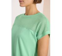 Blusenshirt CECIL, Damen, Gr. XS (36), juicy lime, Web, 50% Baumwolle, 50% Modal, unifarben, normal normal, U-Boot-Ausschnitt, abgesteppt, Shirts Blusenshirt, im soften Baumwoll-Mix (10369425-XS) juic