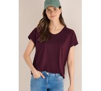 Cecil - T-Shirt mit V-Neck und Spitzendetail rot - Gr. - XS