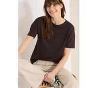 T-Shirt CECIL, Damen, Gr. XS (36), macchiato braun, Web, 48% Baumwolle, 48% Modal, 4% Elasthan, unifarben, comfort fit normal, U-Boot-Ausschnitt, abgesteppt, Shirts T-Shirt, im soften Baumwoll-Mix (59