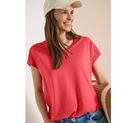 T-Shirt mit V-Neck und Spitzendetail