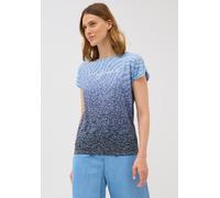 T-Shirt CECIL, Damen, Gr. XXL (46), blau (urban dunkelblau), Stoff, 65% Polyester, 35% Viskose, bedruckt, normal normal, U-Boot-Ausschnitt, abgesteppt, Shirts T-Shirt, Feel Good Fit (20472063-XXL) urb