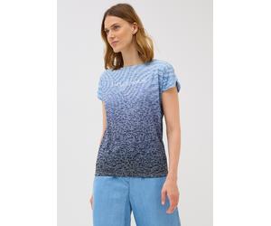 T-Shirt CECIL, Damen, Gr. XXL (46), blau (urban dunkelblau), Stoff, 65% Polyester, 35% Viskose, bedruckt, normal normal, U-Boot-Ausschnitt, abgesteppt, Shirts T-Shirt, Feel Good Fit (20472063-XXL) urb