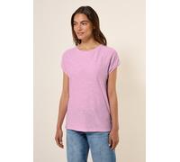 T-Shirt CECIL, Damen, Gr. XXL (46), cherry blossom pink, Stoff, 55% Polyester, 45% Viskose, unifarben, normal normal, U-Boot-Ausschnitt, abgesteppt, Shirts T-Shirt, Basic (98362017-XXL) cherry blossom