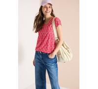 Cecil Damen T-Shirt mit V-Neck und Muschelprint in Rot, Gr: XXL