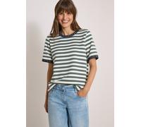 Cecil T-Shirt mit Rundhals und Leo-Details Dried Olive Green XXL