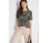 Cecil Damen Kurzarm T-Shirt mit Patchwork Print in Grün, Gr: XXL