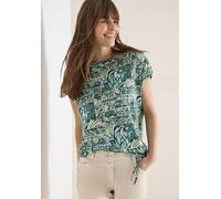 Cecil Damen Kurzarm Shirt mit Patchwork-Print in Grün, Gr: XXL