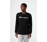 T-Shirt CHAMPION "BASICS Long-Sleeve T-Shirt Large Logo", Herren, Gr. S (44/46), schwarz (nbk, ns), Obermaterial: 100% Baumwolle, Shirts T-Shirt (62655864-S) nbk, ns