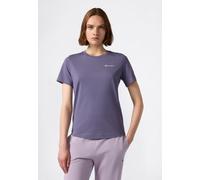 T-Shirt CHAMPION, Damen, Gr. XXL (50/52), lila (pmft), Obermaterial: 100% Baumwolle, Rundhals, Shirts T-Shirt, mit Rundhalsausschnitt, Kurzarm, sportlicher Stil, aus Baumwolle (21298419-XXL) pmft