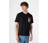 T-Shirt CHAMPION "Graphic Crewneck T-Shirt", Herren, Gr. M, schwarz, Obermaterial: 100% Baumwolle, Shirts T-Shirt, mit grafischem Design, für Erwachsene, aus Baumwolle (14631744-M) schwarz
