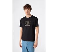 T-Shirt CHAMPION "Graphic T- Shirt", Herren, Gr. M, schwarz (nbk), Obermaterial: 100% Baumwolle, Shirts T-Shirt, aus Baumwolle, für Erwachsene geeignet (97334123-M) nbk