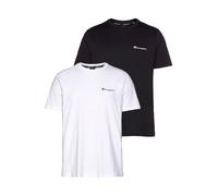 T-Shirt CHAMPION, Herren, Gr. XXL (54), schwarz-weiß (weiß, schwarz), Obermaterial: 100% Baumwolle, Basic hüftlang, Rundhals, Shirts T-Shirt (27152215-XXL) weiß, schwarz