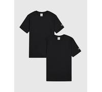 Champion Herren T-Shirt, 2er Pack - 2Pack Crew-Neck, Kurzarm, Rundhals, Baumwolle, einfarbig Schwarz 2XL