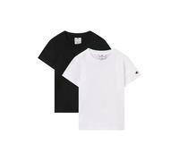 T-Shirt CHAMPION "ICONS 2 pack Crewneck T-Shirt", Mädchen, Gr. XL (164/170), wht, nbk, ns, Obermaterial: 100% Baumwolle, Rundhals, Shirts T-Shirt (37046769-XL) wht, nbk, ns