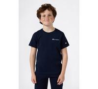T-Shirt CHAMPION "ICONS CONTRAST Crewneck T-Shirt", Jungen, Gr. XL (164/170), blau (nny, ns), Obermaterial: 100% Baumwolle, Rundhals, Shirts T-Shirt, klassischer Schnitt, Kurzarm, für Kinder, für Spor