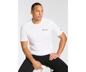 T-Shirt CHAMPION "ICONS CONTRAST SS Tee", Herren, Gr. L (52/54), weiß (wht, ns), Obermaterial: 100% Baumwolle, Rundhals, Shirts T-Shirt, Kurzarm, mit Rundhalsausschnitt, aus Baumwolle, sportlicher Sch