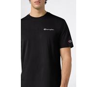 T-Shirt CHAMPION "ICONS CONTRAST SS Tee", Herren, Gr. M (48/50), schwarz (nbk, ns), Obermaterial: 100% Baumwolle, Rundhals, Shirts T-Shirt, Kurzarm, mit Rundhalsausschnitt, aus Baumwolle, sportlicher