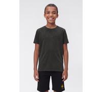 T-Shirt CHAMPION "ICONS TONAL Crewneck T-Shirt with Large Logo", Jungen, Gr. M (140/146), chr, Obermaterial: 100% Baumwolle, Rundhals, Shirts T-Shirt, mit großem Logo, Kurzarm, aus Baumwolle (86145314