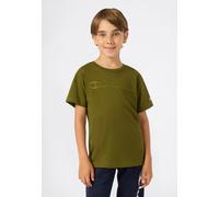 T-Shirt CHAMPION "ICONS TONAL Crewneck T-Shirt with Large Logo", Jungen, Gr. XL (164/170), grün (imv), Obermaterial: 100% Baumwolle, Rundhals, Shirts T-Shirt, mit großem Logo, Kurzarm, aus Baumwolle (