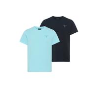 T-Shirt CHIEMSEE "2pack BOYS SHIRT", Herren, Gr. 134/140, tropical bre, Single Jersey, Obermaterial: 100% Baumwolle, Rundhals, Shirts T-Shirt, 2er-Pack, Kurzarm, mit Rundhalsausschnitt, aus Baumwolle