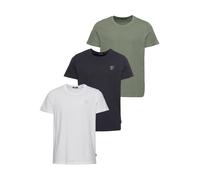 T-Shirt CHIEMSEE "H T-Shirt 3 Pk", Herren, Gr. S, blau (dk blau, wht), Obermaterial: 100% Baumwolle, Shirts T-Shirt (95780325-S) dk blau, wht