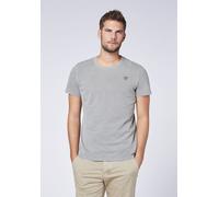 Chiemsee T-Shirt mit dezentem Jumper-Motiv, GOTS-zertifizierte Bio-Baumwolle, L, grau