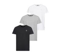 T-Shirt CHIEMSEE, Herren, Gr. XXL, schwarz-weiß (weiß, grau, schwarz), Single Jersey, Obermaterial: 100% Baumwolle, unifarben, regular fit, Rundhals, Shirts T-Shirt (68026602-XXL) weiß, grau, schwarz