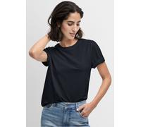 T-Shirt CINQUE "CITANA", Damen, Gr. L (40), blau (dunkelblau), Single Jersey, Obermaterial: 95% Baumwolle, 5% Elasthan, unifarben, regular fit hüftlang, Rundhals, Shirts T-Shirt, mit Rundhalsausschnit