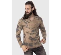 T-Shirt CIPO & BAXX "Cipo & Baxx Sweatshirts", Herren, Gr. S, braun, Obermaterial: 100% Baumwolle CO., meliert, regular fit, V-Ausschnitt, Shirts T-Shirt, im Batik-Design (77624934-S) braun
