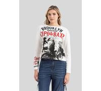 T-Shirt CIPO & BAXX "LONG SLEEVE T-SHIRT", Damen, Gr. L, ecru, 65% Baumwolle, 35% Polyester, bedruckt, Basic, regular fit, Rundhals, Shirts T-Shirt, hohem Tragekomfort (42449331-L) ecru