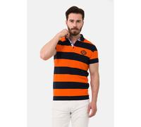 T-Shirt CIPO & BAXX "CT741", Herren, Gr. S, blau (navyblau, orange), Obermaterial: 95% Baumwolle CO. 5% Elasthan EL., gestreift, regular fit, Shirts T-Shirt, gerade geschnitten (66607341-S) navyblau,