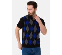 T-Shirt CIPO & BAXX "CT753", Herren, Gr. S, blau (navyblau), Obermaterial: 95% Baumwolle CO. 5% Elasthan EL., kariert, regular fit, Shirts T-Shirt, gerade geschnitten (52003817-S) navyblau