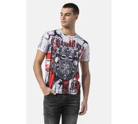 T-Shirt CIPO & BAXX "CT819", Damen, Gr. M, bunt (weiß), 50% Baumwolle, 50% Polyester, bedruckt, regular fit, Rundhals, Shirts T-Shirt, vollflächigen Digitaldruck (73704756-M) weiß