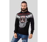 T-Shirt CIPO & BAXX "Sweatshirts", Herren, Gr. L, schwarz, 80% Baumwolle, 15% Polyester, 5% Elasthan, bedruckt, regular fit, Rundhals, Shirts T-Shirt, mit coolem Print (35925167-L) schwarz