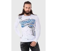 Cipo & Baxx Herren Langarmshirt Longsleeve Shirt mit Print CL510 Weiß S