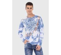 T-Shirt CIPO & BAXX "Sweatshirts", Herren, Gr. XL, blau, 95% Baumwolle, 5% Elasthan, bedruckt, regular fit, Rundhals, Shirts T-Shirt, mit angesagtem Print (85817438-XL) blau